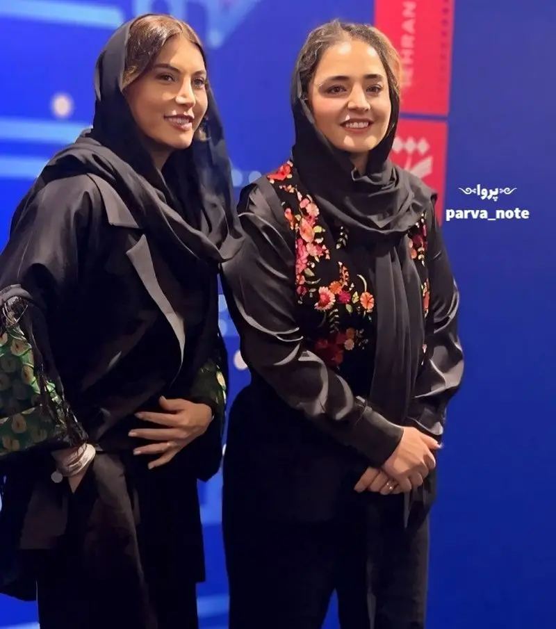 نرگس محمدی به همراه همسرش علی اوجی و فریبا نادری در جشنواره فیلم شهر
