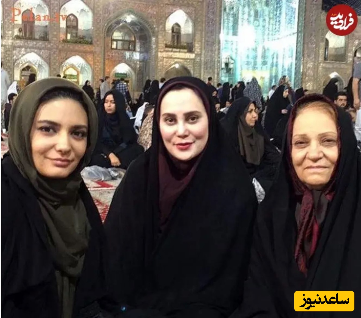 آرام جعفری در کنار لیندا کیانی و مادرش