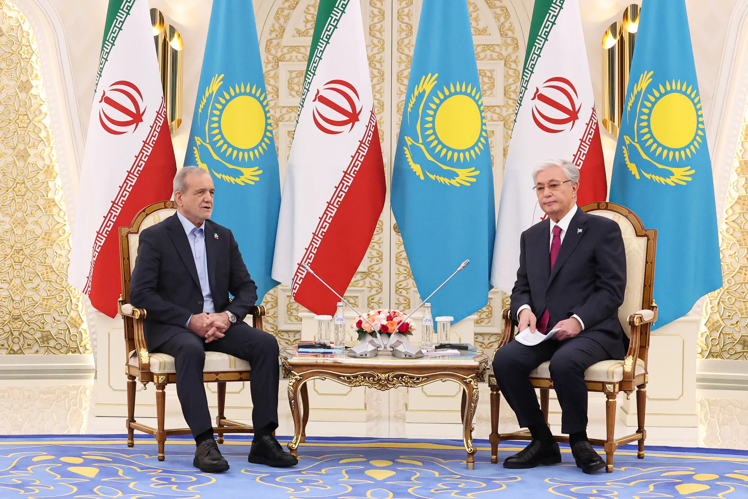 دیدار روسای جمهور ایران و قزاقستان 