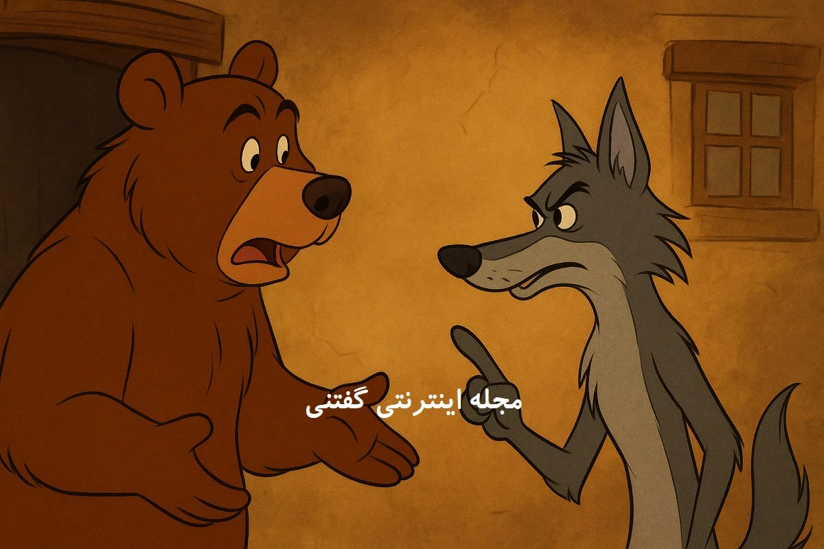 حکایت خرس حسود و شیر باهوش 5