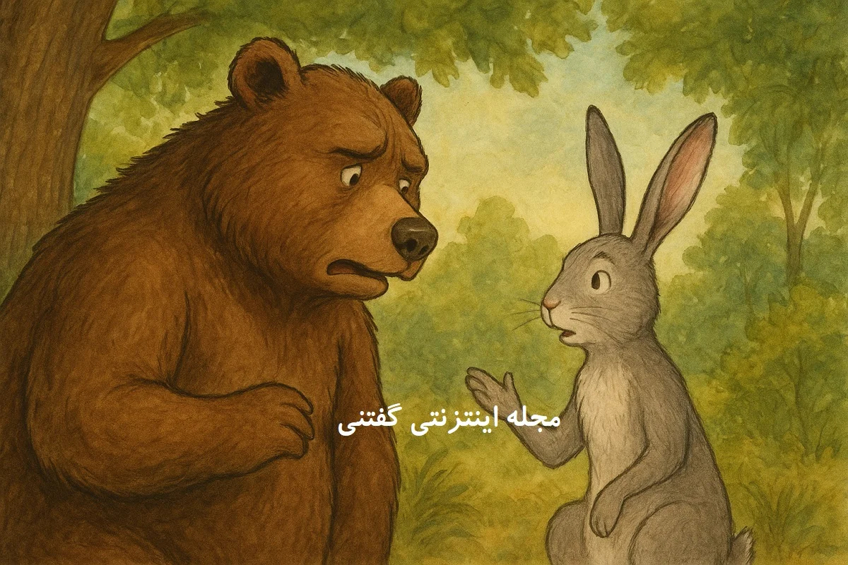 حکایت خرس حسود و شیر باهوش 4