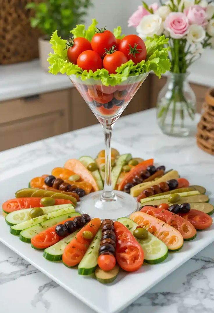 چیدمان و تزیین مخلفات کنار غذا