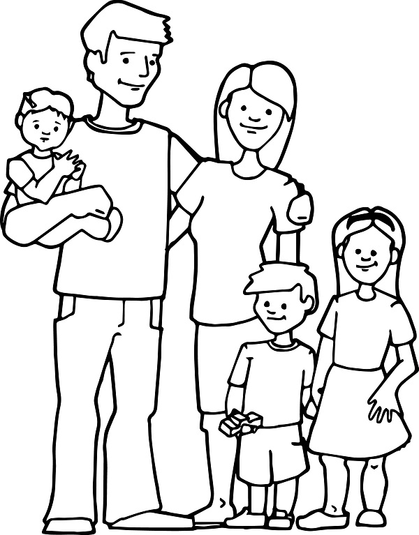 نقاشی خانواده برای رنگ آمیزی