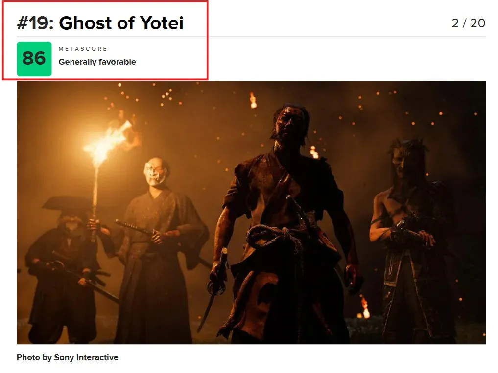 ناکامی Ghost of Yotei در رسیدن به لیست ۱۰ بازی برتر سال متاکریتیک | نمابان و به نقل از گیمفا