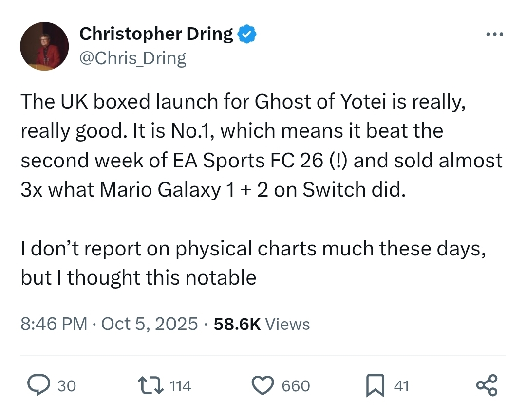 بازی Ghost of Yotei صدرنشین جدول فروش فیزیکی در بریتانیا شد - گیمفا